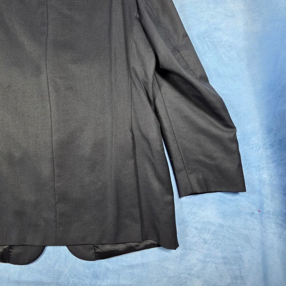 Mino Lombardi Mens Silk Wool Blazer Jacket Gray Tessilstrona Italy 3 Button 42R